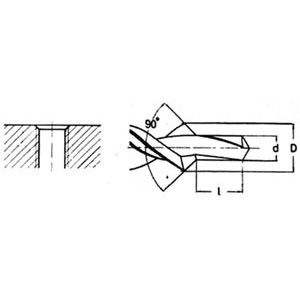 8538G - COMBINED SHORT DRILLS FOR HOLES TO BE TAPPED, 90 &#176; RIGHT ROTATION - Orig. Hartner